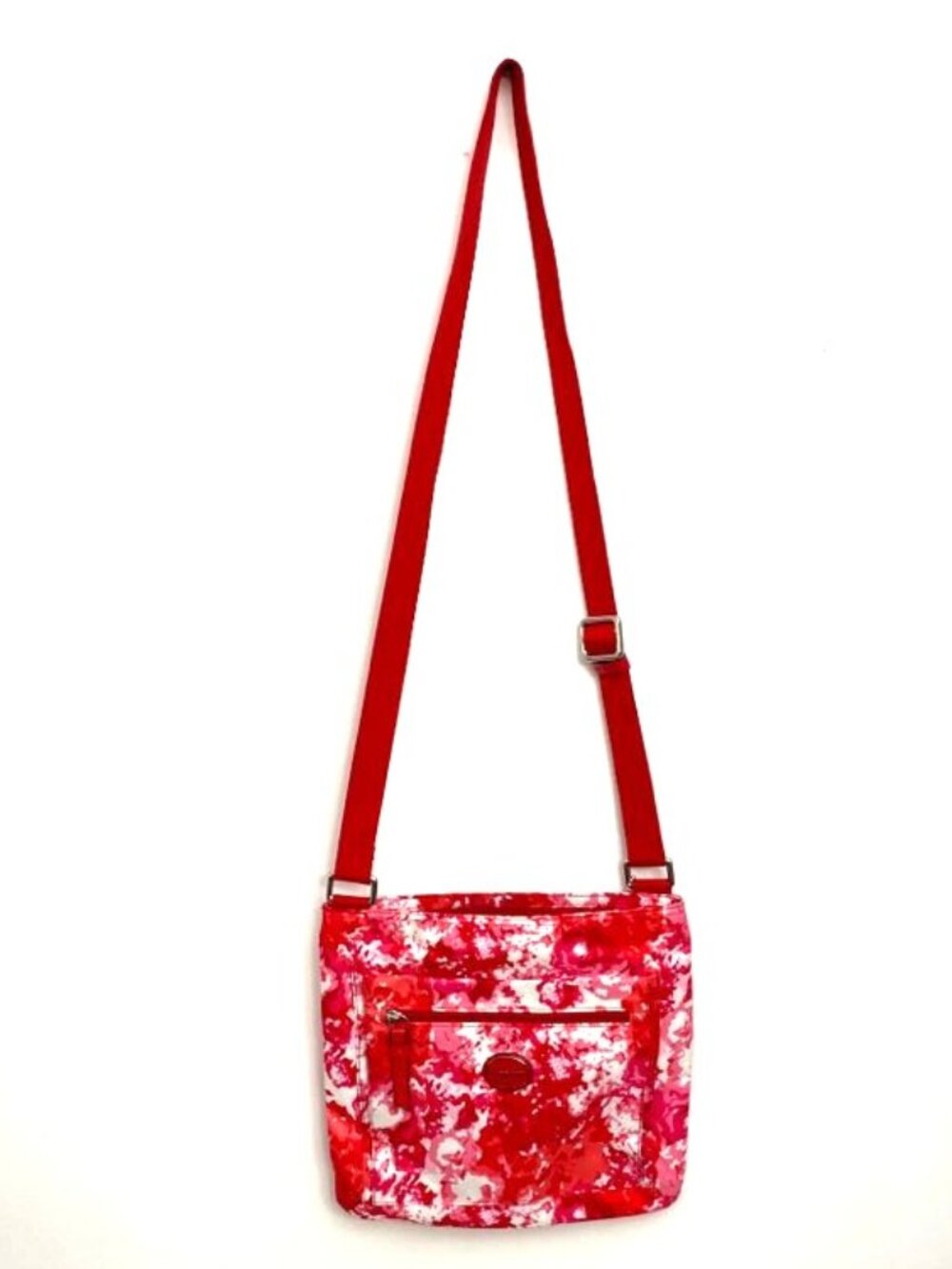 Coach Nylon Getaway Floral Crossbody Shoulder Bag Handbag Purse Pink & Red